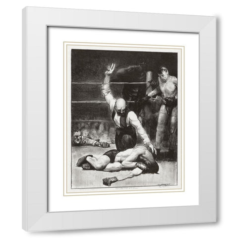 Counted out-second stone White Modern Wood Framed Art Print with Double Matting by Bellows, George