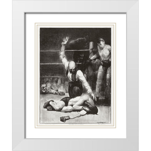 Counted out-second stone White Modern Wood Framed Art Print with Double Matting by Bellows, George