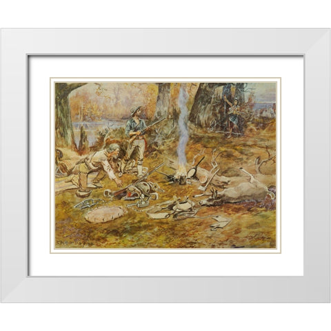 A Doubtful Guest White Modern Wood Framed Art Print with Double Matting by Russell, Charles Marion