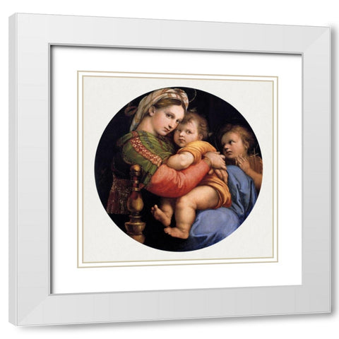 Madonna della seggiola White Modern Wood Framed Art Print with Double Matting by Raphael