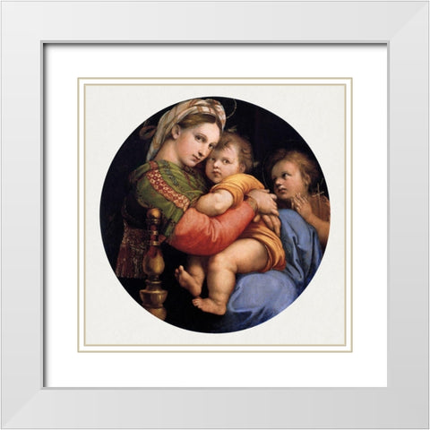 Madonna della seggiola White Modern Wood Framed Art Print with Double Matting by Raphael
