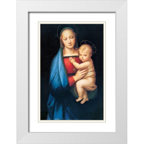Madonna del Granduca White Modern Wood Framed Art Print with Double Matting by Raphael