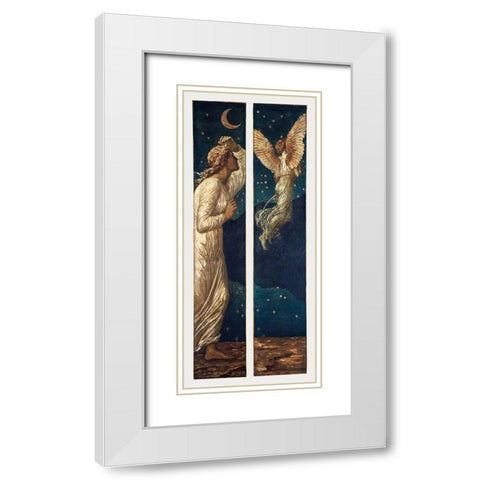 Cupid Flying away from Psyche White Modern Wood Framed Art Print with Double Matting by Burneâ€“Jones, Edward