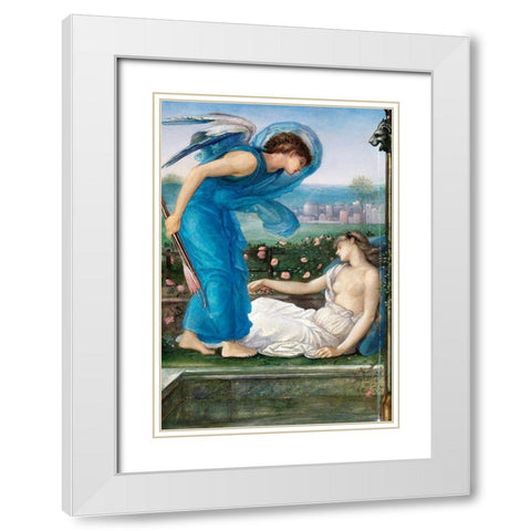 Cupid and Psyche White Modern Wood Framed Art Print with Double Matting by Burneâ€“Jones, Edward