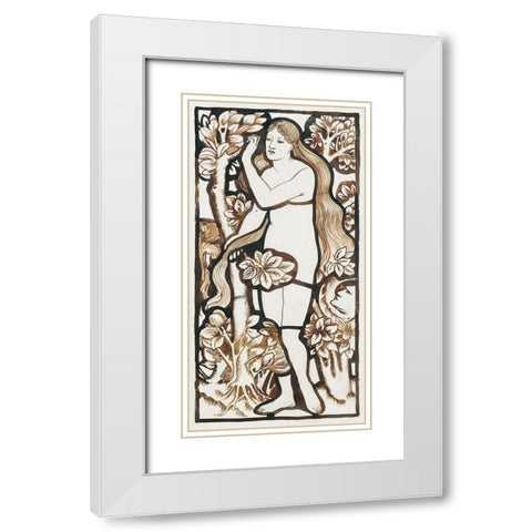 Eve White Modern Wood Framed Art Print with Double Matting by Burneâ€“Jones, Edward