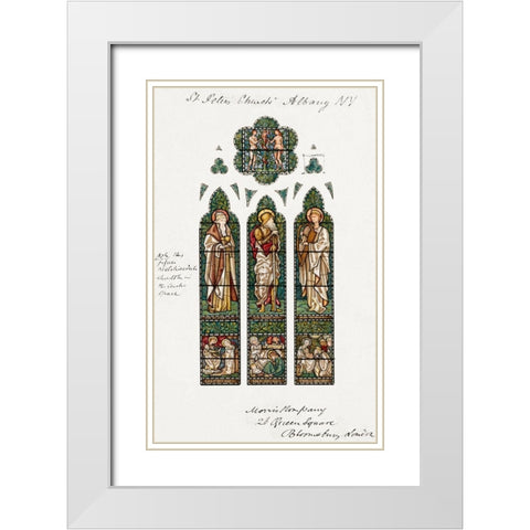Design for Stained Glass Window-Saint Peters Episcopal Church-Albany-NY White Modern Wood Framed Art Print with Double Matting by Burneâ€“Jones, Edward