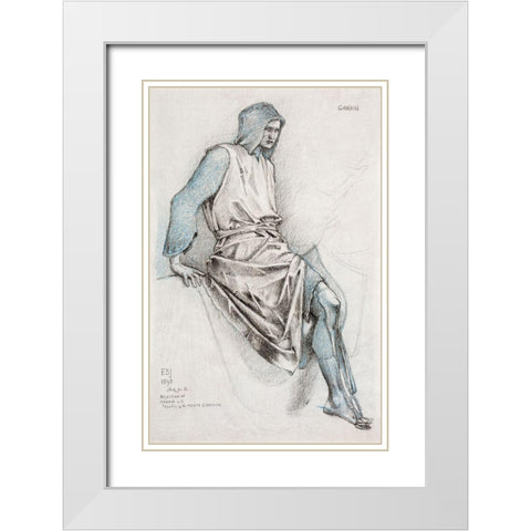 Study for the Failure of Gawain from the Holy Grail Tapestries White Modern Wood Framed Art Print with Double Matting by Burneâ€“Jones, Edward