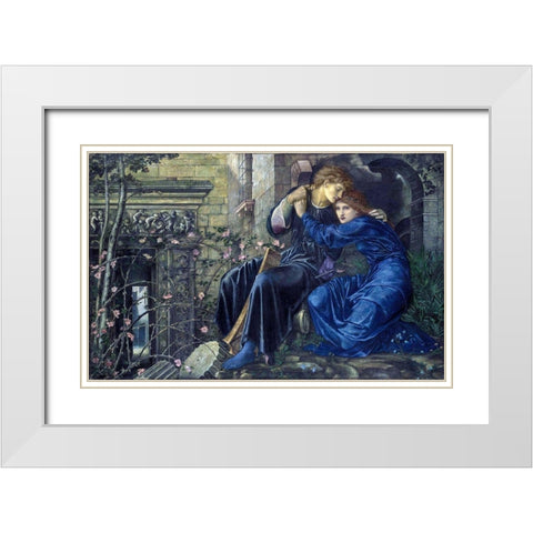 Love Among the Ruins White Modern Wood Framed Art Print with Double Matting by Burneâ€“Jones, Edward