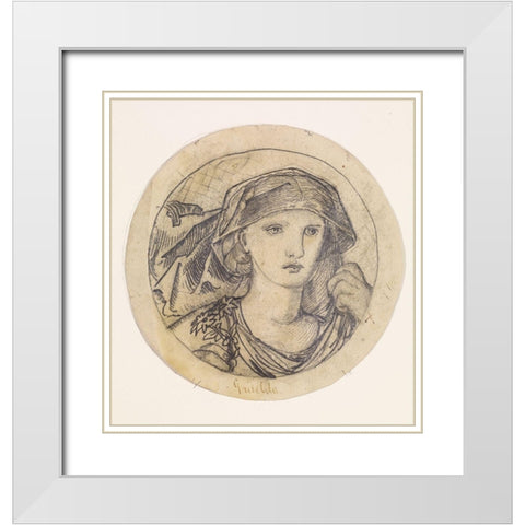 Chaucers Legend of Good Women Griselda White Modern Wood Framed Art Print with Double Matting by Burneâ€“Jones, Edward