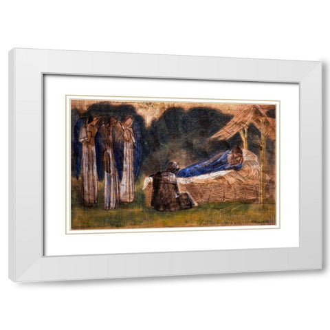 The Nativity White Modern Wood Framed Art Print with Double Matting by Burneâ€“Jones, Edward