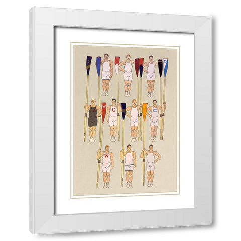 College Crews White Modern Wood Framed Art Print with Double Matting by Penfield, Edward