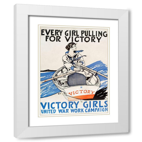 Every Girl Pulling for Victory White Modern Wood Framed Art Print with Double Matting by Penfield, Edward
