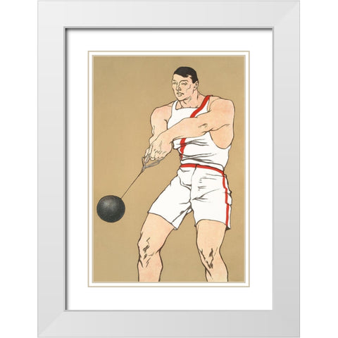 Hammer Throw 1908 White Modern Wood Framed Art Print with Double Matting by Penfield, Edward