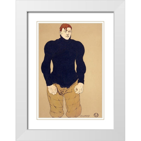 Athlete 1907 White Modern Wood Framed Art Print with Double Matting by Penfield, Edward
