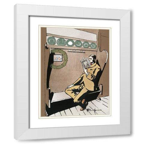 Vintage Christmas  White Modern Wood Framed Art Print with Double Matting by Penfield, Edward