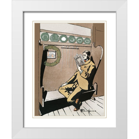 Vintage Christmas  White Modern Wood Framed Art Print with Double Matting by Penfield, Edward