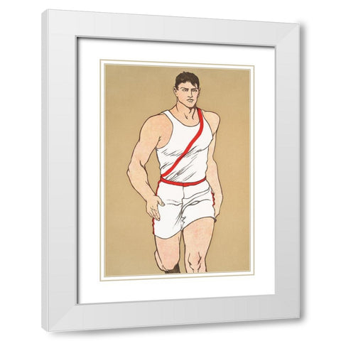 Runner 1908 White Modern Wood Framed Art Print with Double Matting by Penfield, Edward