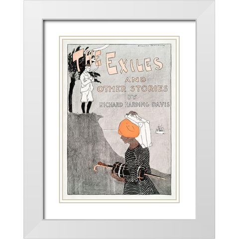 The Exiles and Other Stories by Richard Harding Davis White Modern Wood Framed Art Print with Double Matting by Penfield, Edward
