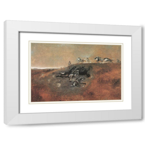 Close Quarters White Modern Wood Framed Art Print with Double Matting by Russell, Charles Marion