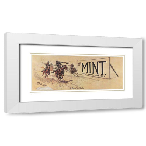 I Beat You To It White Modern Wood Framed Art Print with Double Matting by Russell, Charles Marion