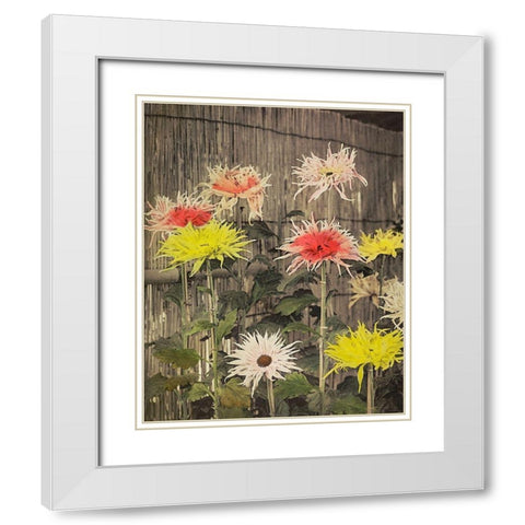 Tsuzure no Nishiki White Modern Wood Framed Art Print with Double Matting by Kazumasa, Ogawa