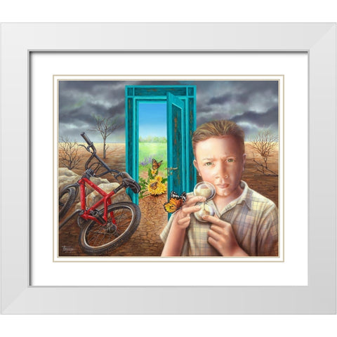 Grandma-When are the Trees Coming Back White Modern Wood Framed Art Print with Double Matting by Ferraro