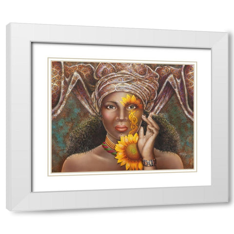 Sun Kissed White Modern Wood Framed Art Print with Double Matting by Ferraro