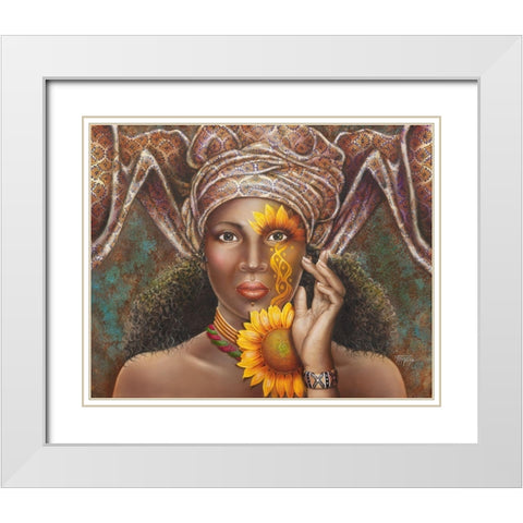 Sun Kissed White Modern Wood Framed Art Print with Double Matting by Ferraro