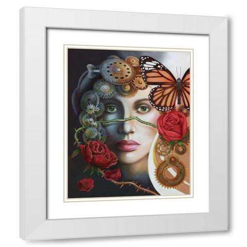 Time to Step out of the Darkness White Modern Wood Framed Art Print with Double Matting by Ferraro