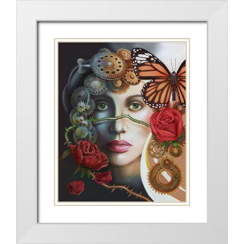 Time to Step out of the Darkness White Modern Wood Framed Art Print with Double Matting by Ferraro
