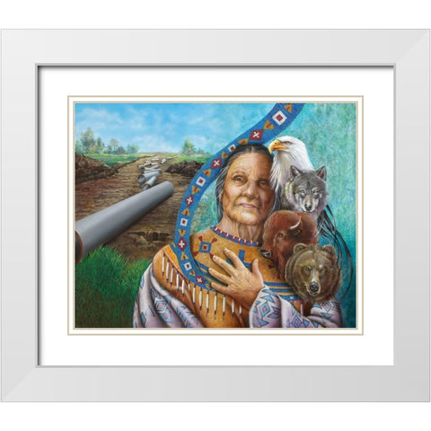 Violation White Modern Wood Framed Art Print with Double Matting by Ferraro