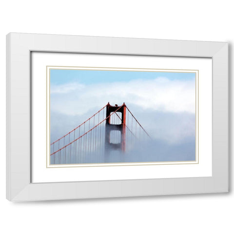 Fog over the Golden Gate Bridge in San Francisco-California White Modern Wood Framed Art Print with Double Matting by Highsmith, Carol