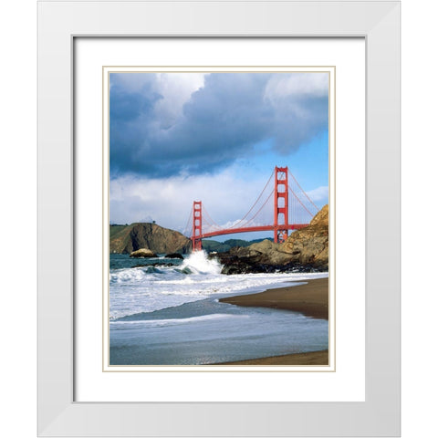 The Golden Gate Bridge White Modern Wood Framed Art Print with Double Matting by Highsmith, Carol