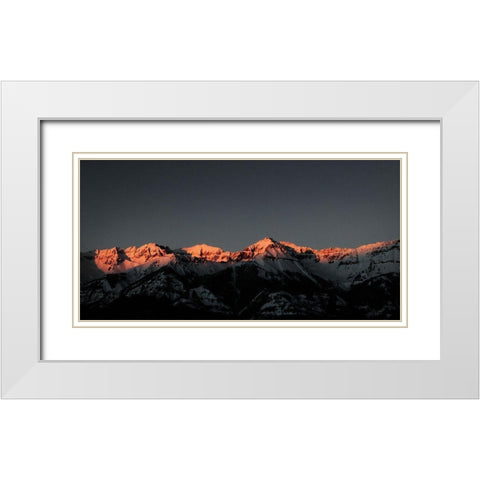 Mountain sunset view from Telluride-Colorado White Modern Wood Framed Art Print with Double Matting by Highsmith, Carol