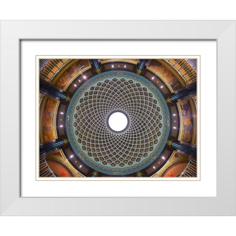 Lobby ceiling-U.S. Custom House-Philadelphia-Pennsylvania White Modern Wood Framed Art Print with Double Matting by Highsmith, Carol