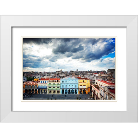 View of Havana-Cuba White Modern Wood Framed Art Print with Double Matting by Highsmith, Carol