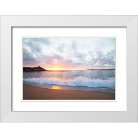 Pacific Coast Sunset at Monterey-California White Modern Wood Framed Art Print with Double Matting by Highsmith, Carol