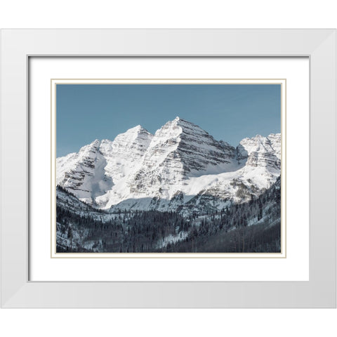 The Maroon Bells-Rocky Mountains-Aspen-Colorado White Modern Wood Framed Art Print with Double Matting by Highsmith, Carol