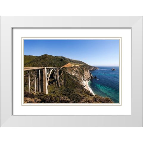 Pacific Coast Highway Scenic White Modern Wood Framed Art Print with Double Matting by Highsmith, Carol
