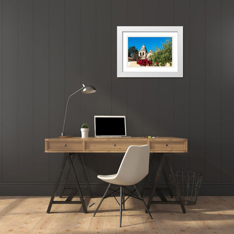 Mission San Carlos BorromÃ©o del rÃ­o Carmelo-also known as the Carmel Mission-Carmel-California. White Modern Wood Framed Art Print with Double Matting by Highsmith, Carol