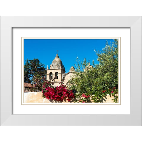 Mission San Carlos BorromÃ©o del rÃ­o Carmelo-also known as the Carmel Mission-Carmel-California. White Modern Wood Framed Art Print with Double Matting by Highsmith, Carol