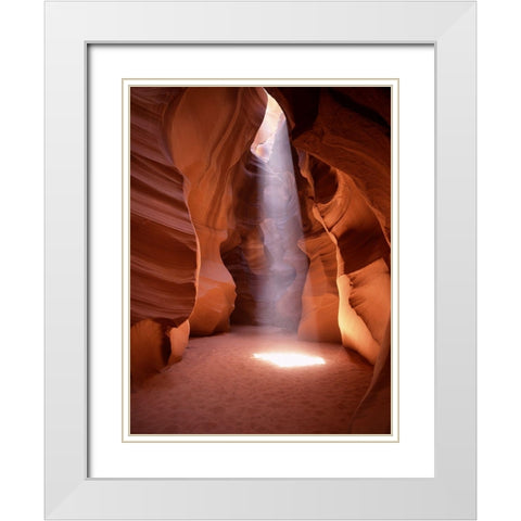 Stunning Light Shaft-Arizona Slot Canyon White Modern Wood Framed Art Print with Double Matting by Highsmith, Carol