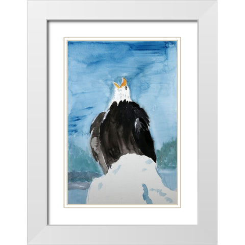 Bald Eagle White Modern Wood Framed Art Print with Double Matting by Derr, Wynn