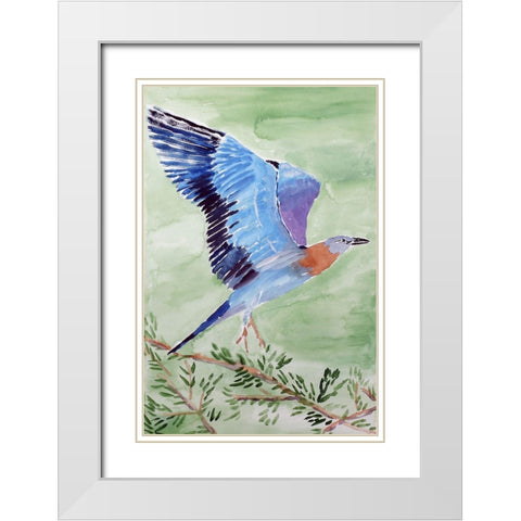 European Roller White Modern Wood Framed Art Print with Double Matting by Derr, Wynn