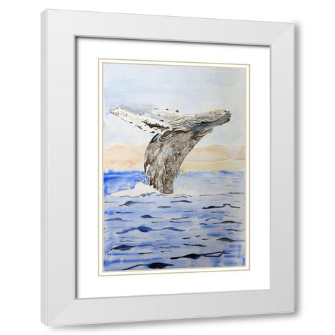 Humpback Whale White Modern Wood Framed Art Print with Double Matting by Derr, Wynn