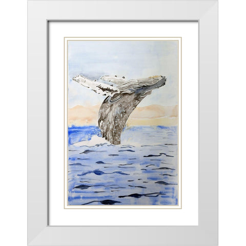 Humpback Whale White Modern Wood Framed Art Print with Double Matting by Derr, Wynn