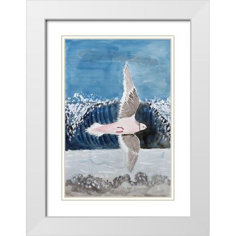 Rosss Gull White Modern Wood Framed Art Print with Double Matting by Derr, Wynn