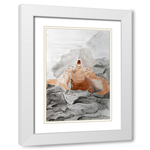 Stellar Sea Lion Trio White Modern Wood Framed Art Print with Double Matting by Derr, Wynn