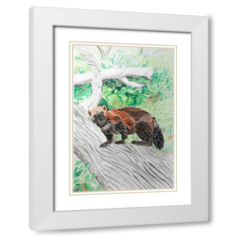 Wolverine Watch White Modern Wood Framed Art Print with Double Matting by Derr, Wynn