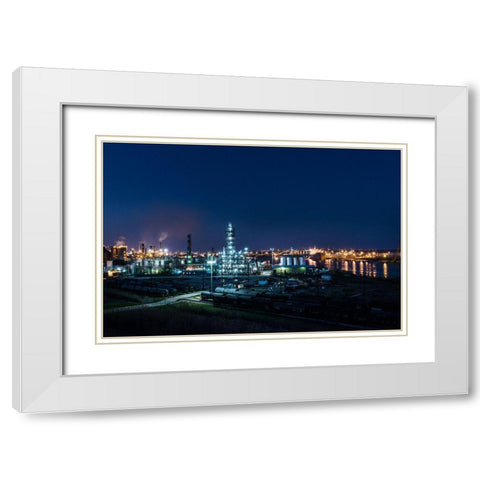 Dusk Shot from Port Arthur to Sabine Pass-Texas White Modern Wood Framed Art Print with Double Matting by Highsmith, Carol